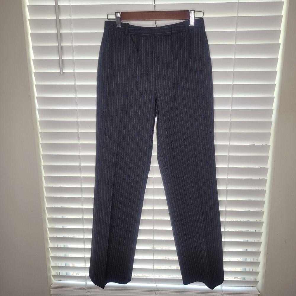 Ann Taylor Loft Pinstriped Wool Blend Trousers Pants Slacks Office Career Work